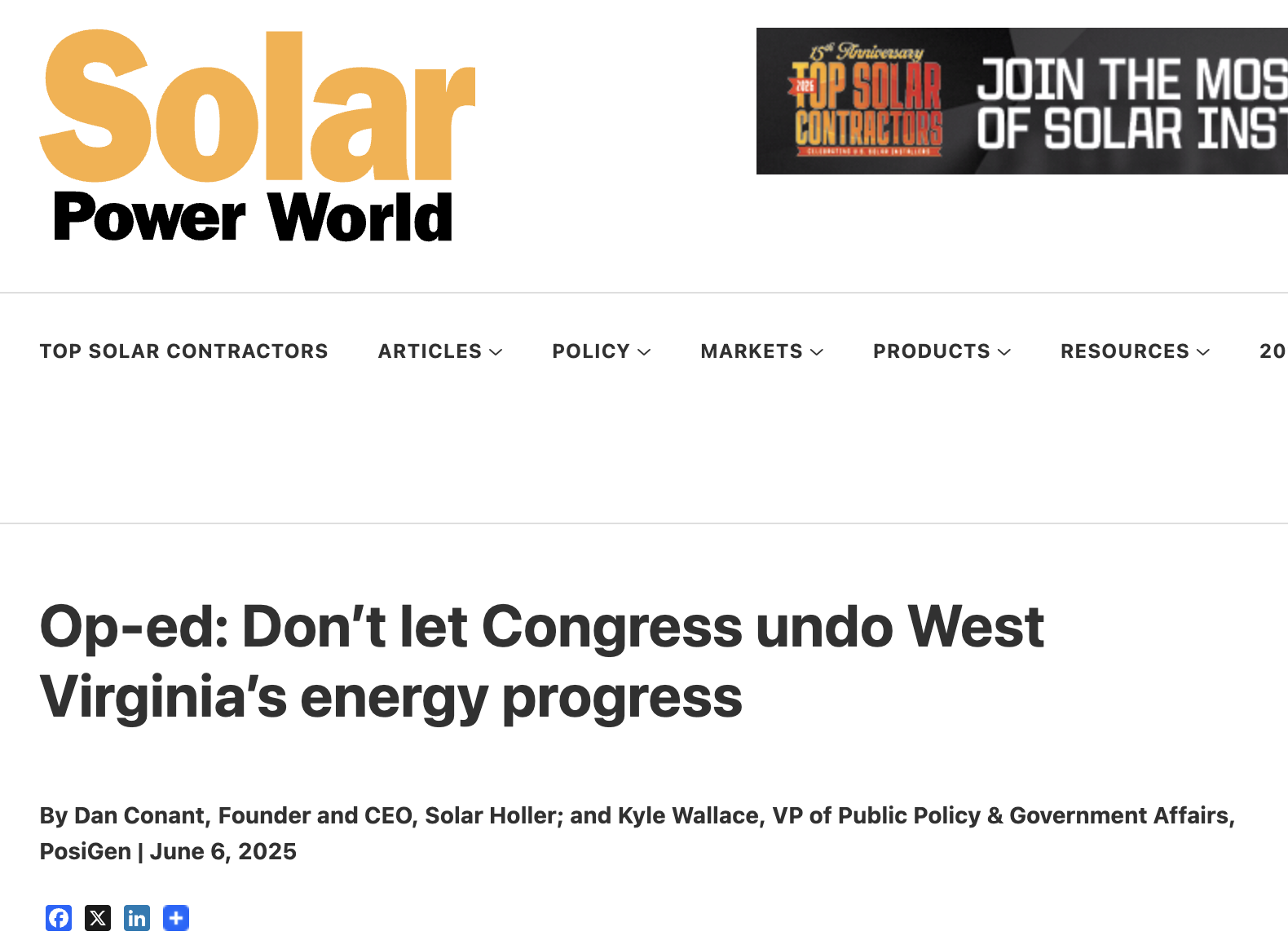 Solar Power Worldwide op-ed